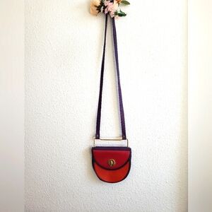 Vintage 1990 -beginning of 2000 Rare Maxx NY Women Multicolor Leather Crossbody